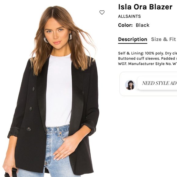 AllSaint tuxedo-style/dbl breasted blazer PERFECT! - Picture 13 of 13